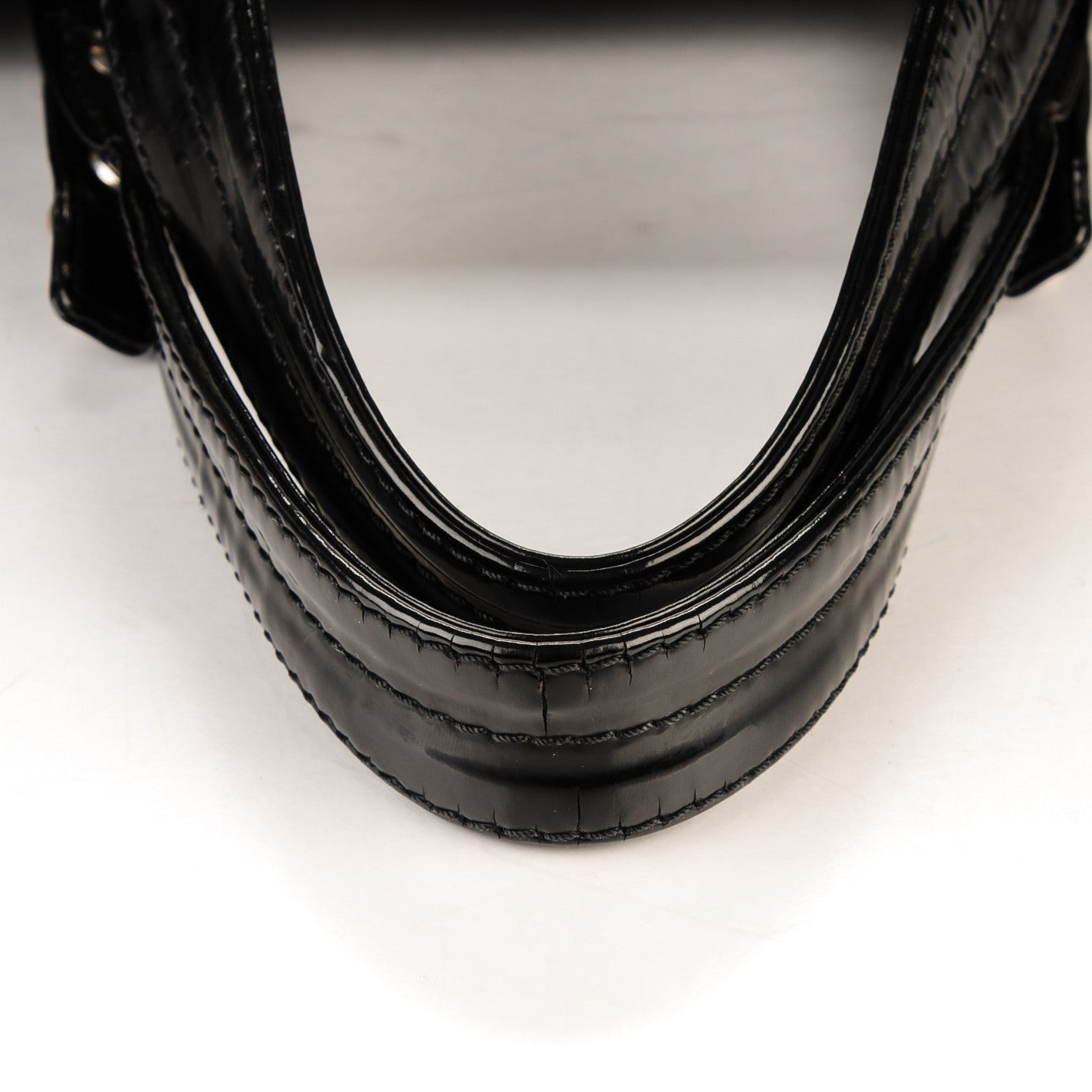 Vinyl Quilted Large Paris Biarritz Tote Black
