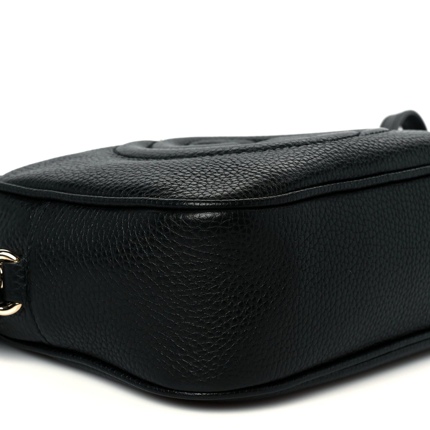 Pebbled Calfskin Small Soho Disco Bag Black