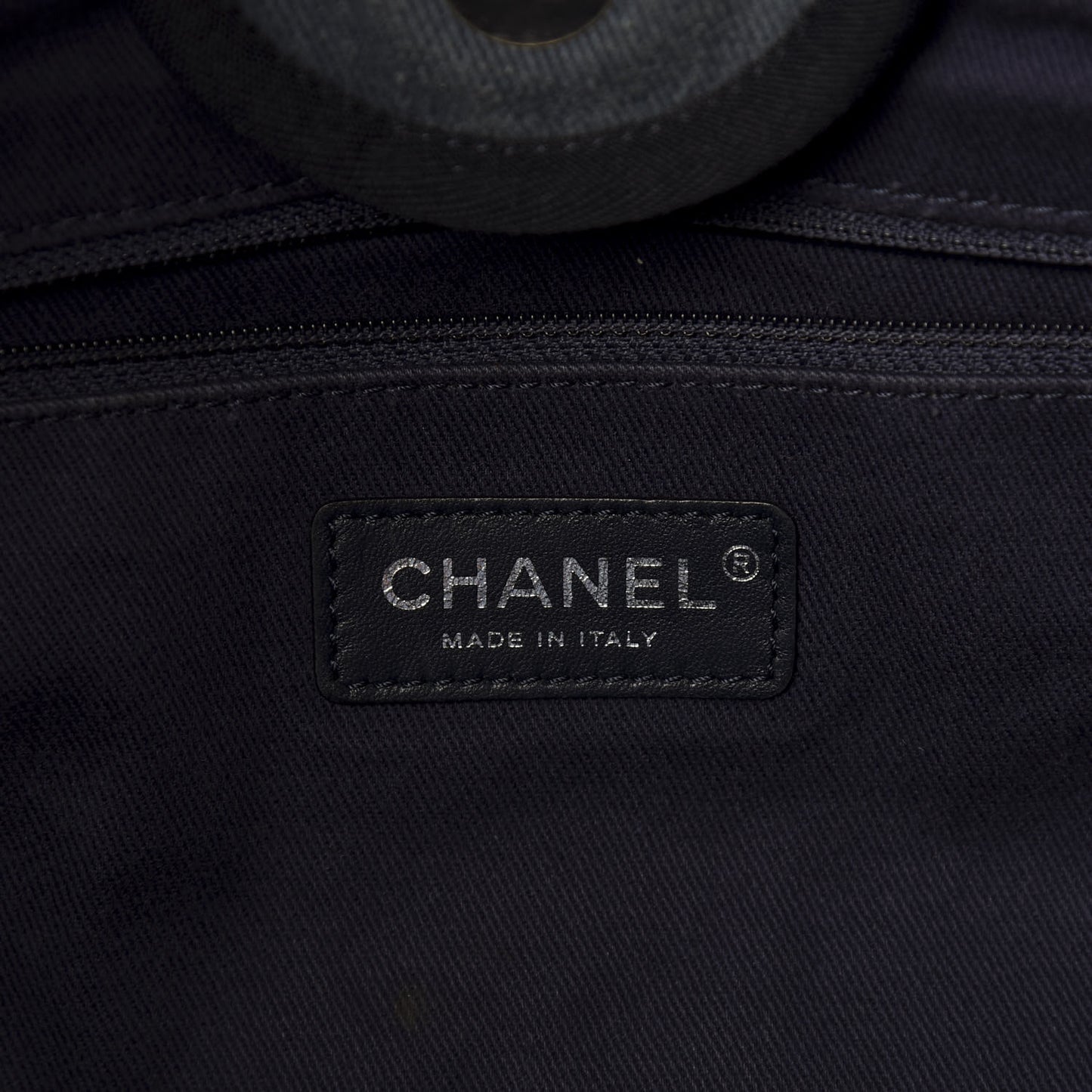 Canvas Sequin Large Deauville Tote Navy