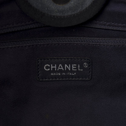 Chanel Canvas Sequin Large Deauville Tote Navy 5 of 9