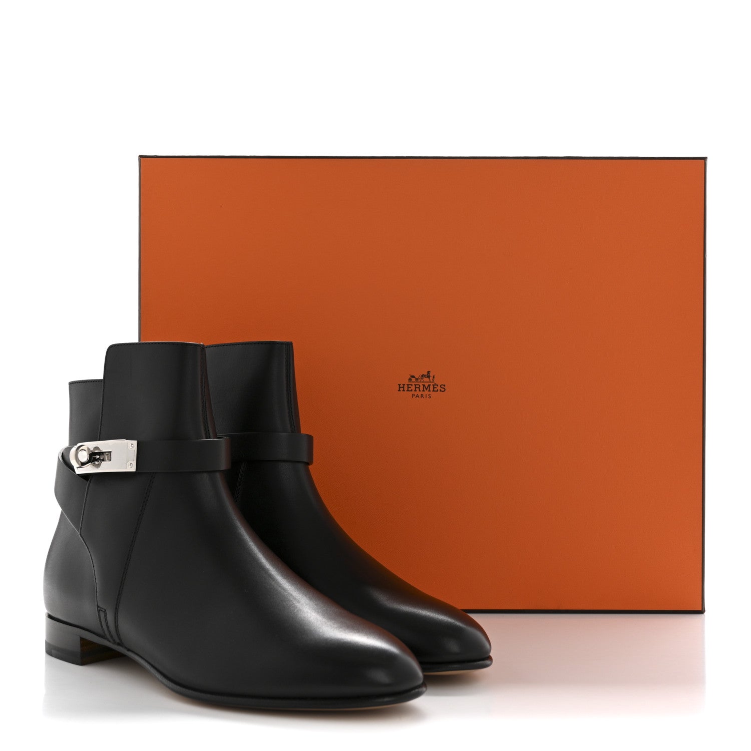 Hermes Calfskin Neo Low Boots 37.5 Black 10 of 10