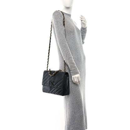 Chanel Lambskin Diagonal Quilted Jumbo Single Flap Black 2 of 11