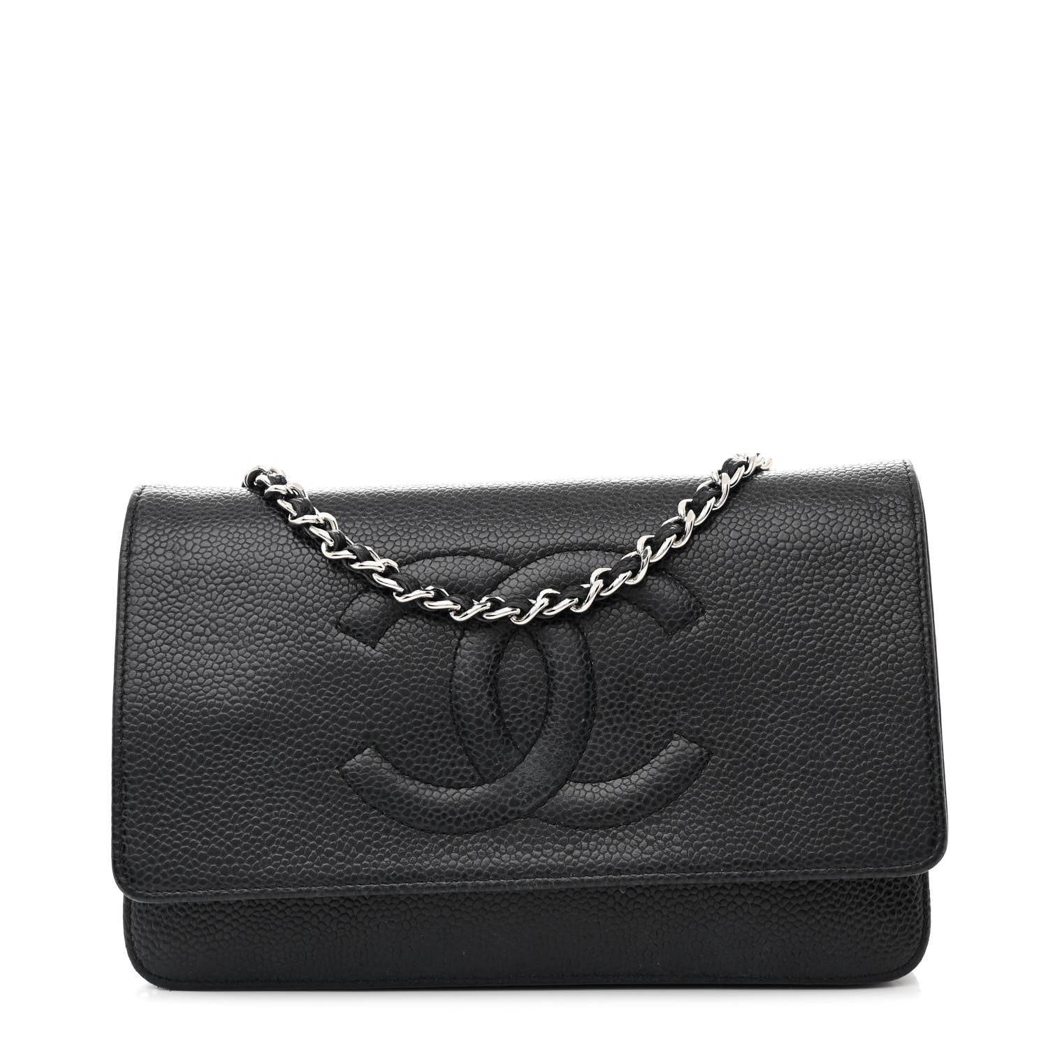 Chanel Caviar Timeless CC Wallet On Chain WOC Black 1 of 15
