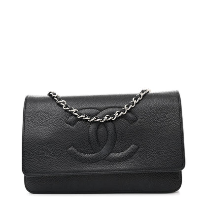 Chanel Caviar Timeless CC Wallet On Chain WOC Black 1 of 15