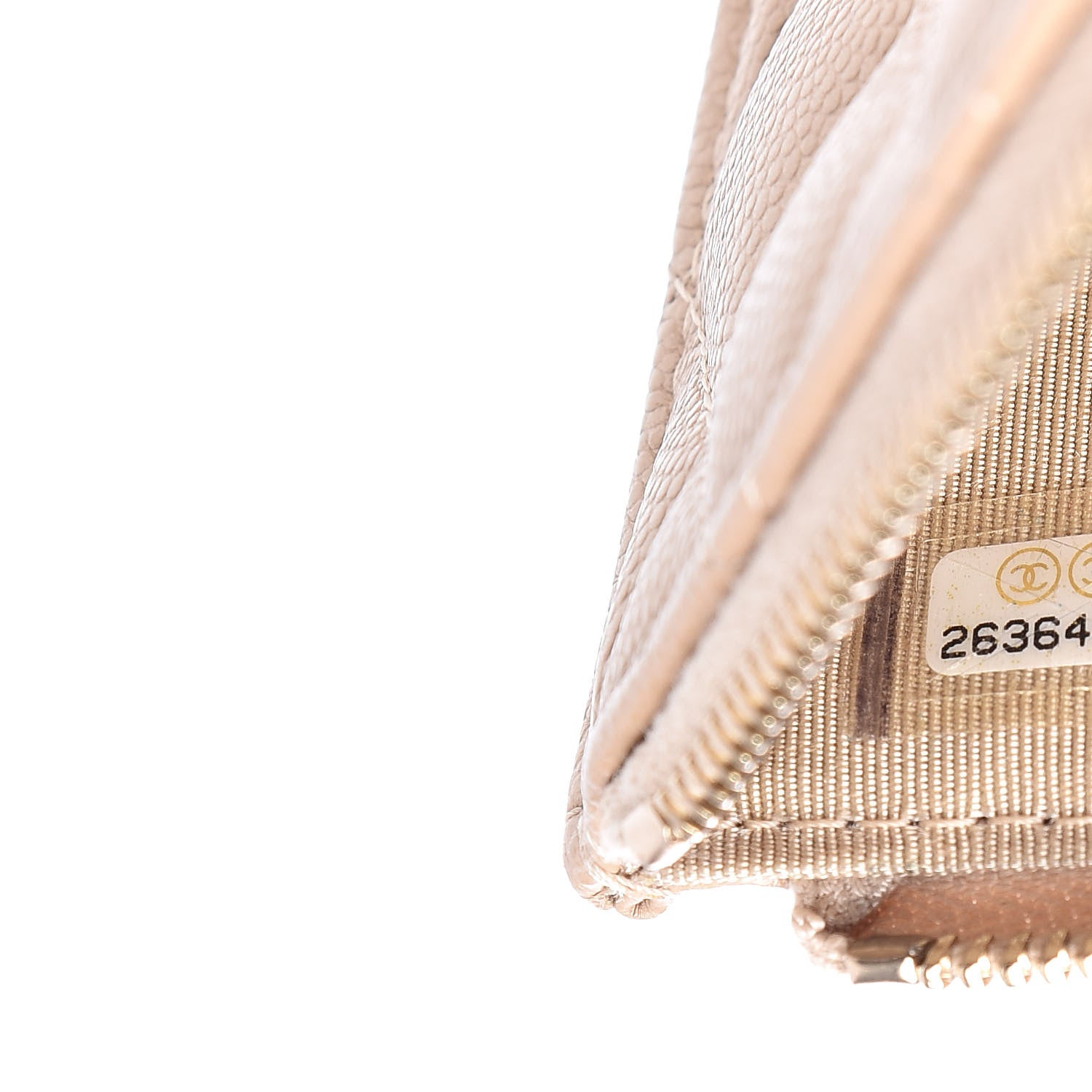 Chanel Caviar Quilted Classic Zip Pouch Beige 7 of 8
