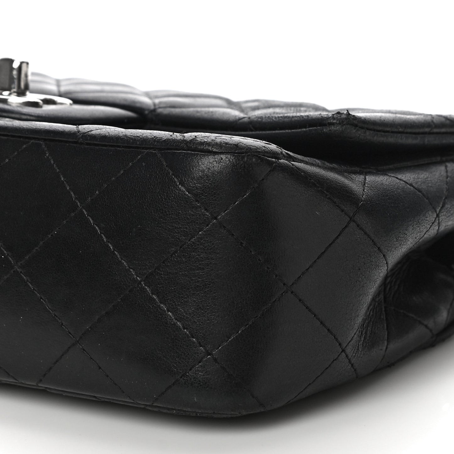 Lambskin Quilted Valentine Charms Mini Rectangular Flap Black