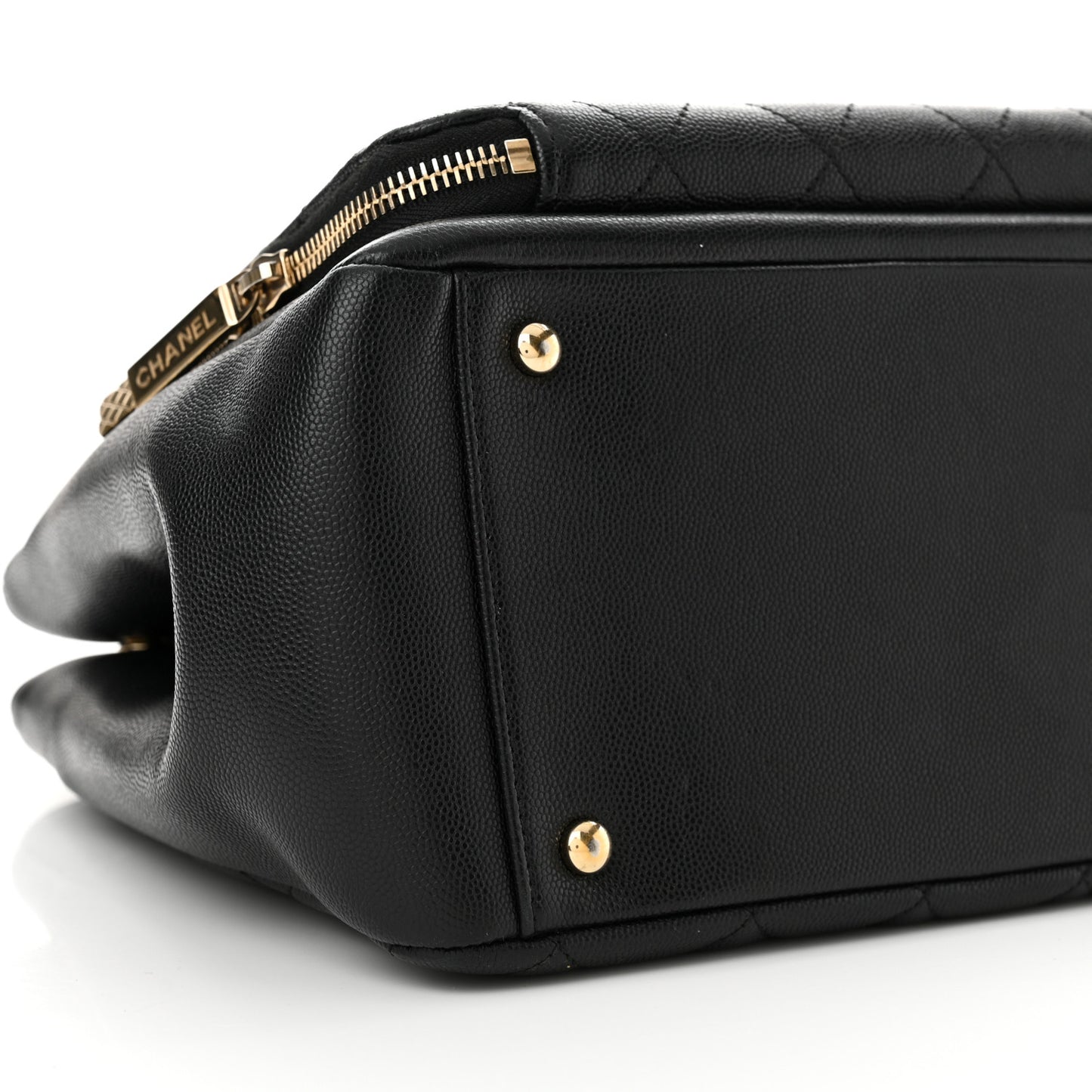 Caviar Quilted Small Business Affinity Shopping Bag Black