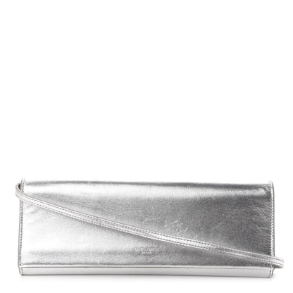 Saint Laurent Nappa Silk Fetiche Clutch Argento 1 of 11