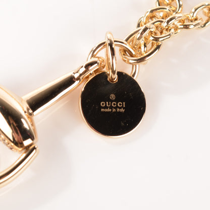 Gucci 18K Yellow Gold Diamond Horsebit Pendant Necklace 6 of 7