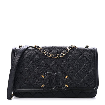 Chanel Caviar Quilted Medium CC Filigree Flap Black 1 of 3