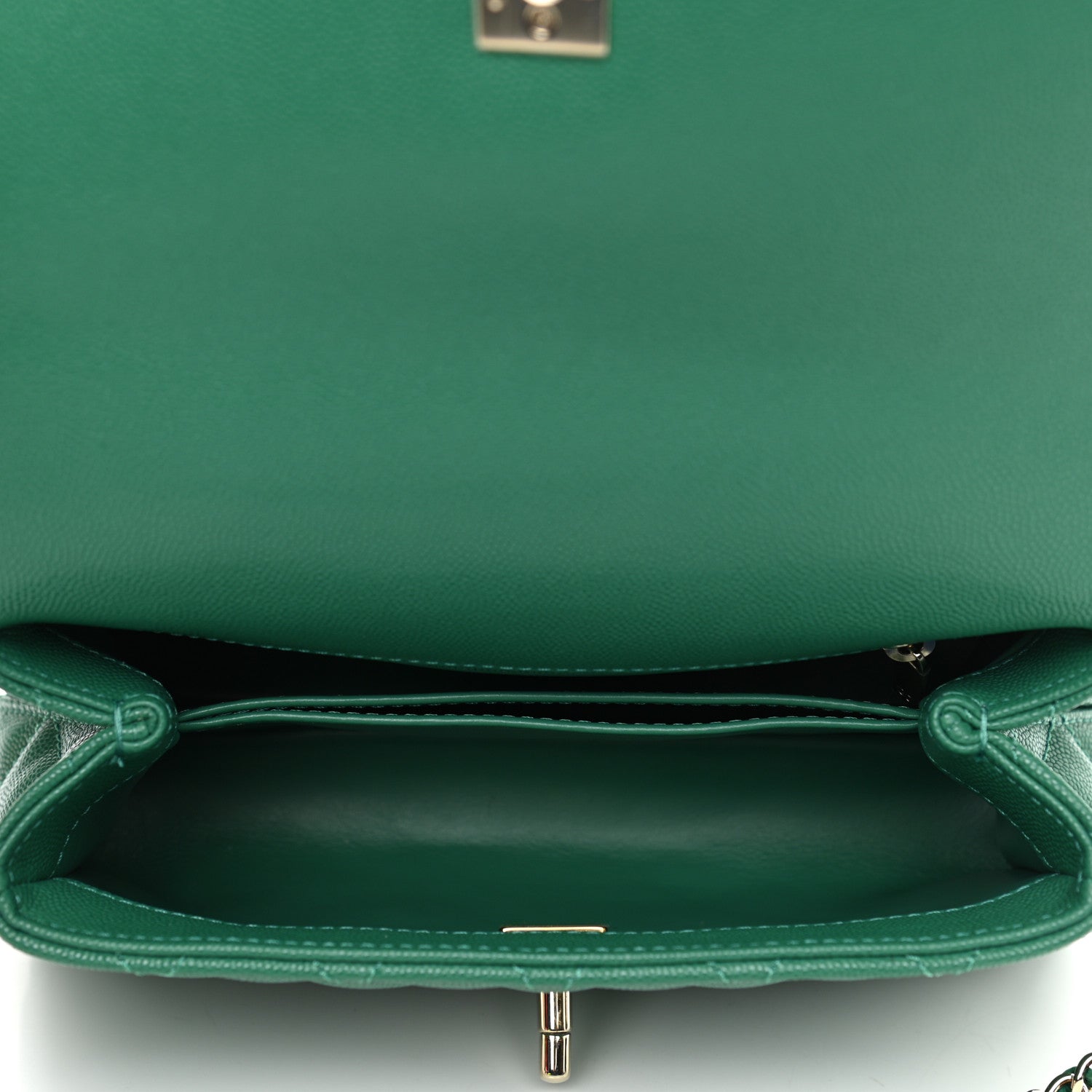 Chanel Caviar Quilted Mini Coco Handle Flap Green 5 of 10