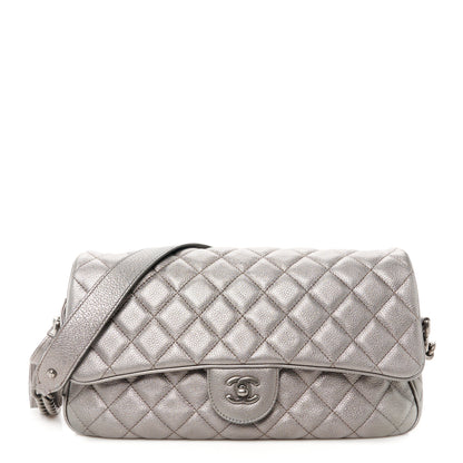 Chanel Metallic Calfskin Quilted Medium Casual Rock Flap Silver 1 of 10
