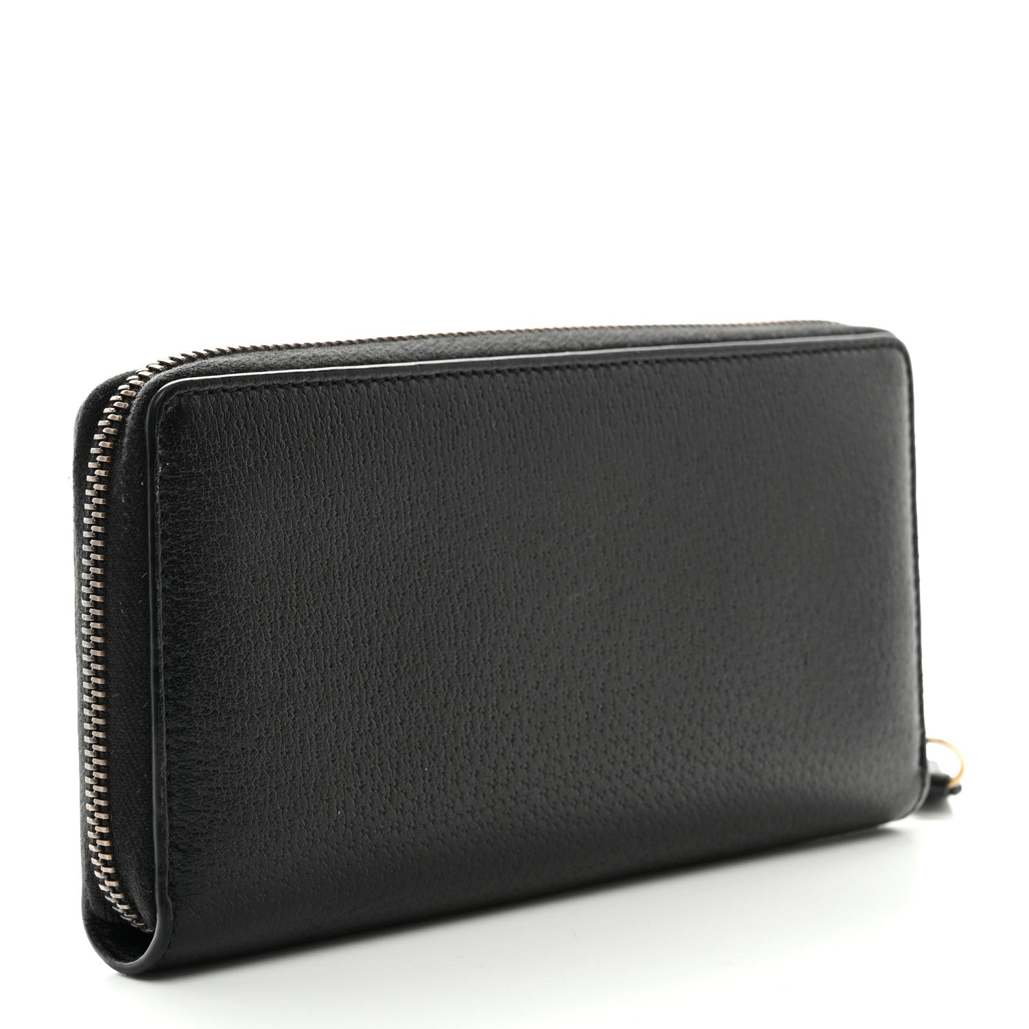 Gucci Pebbled Calfskin Animalier Zip Around Wallet Black 3 of 8