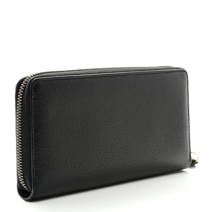 Gucci Pebbled Calfskin Animalier Zip Around Wallet Black 3 of 8