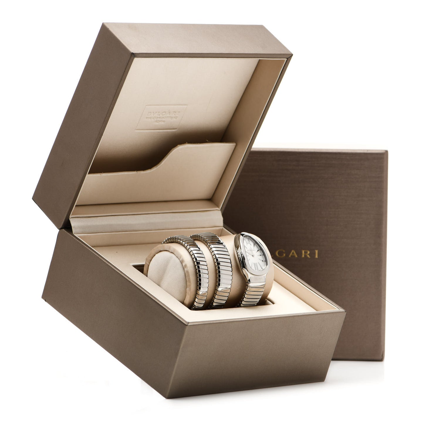 Stainless Steel 35mm Serpenti Tubogas Double Spiral Quartz Watch