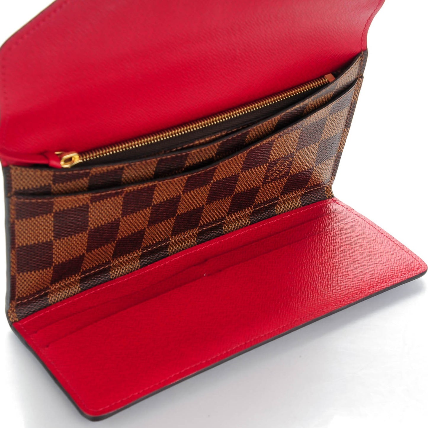 Damier Ebene Josephine Wallet Red