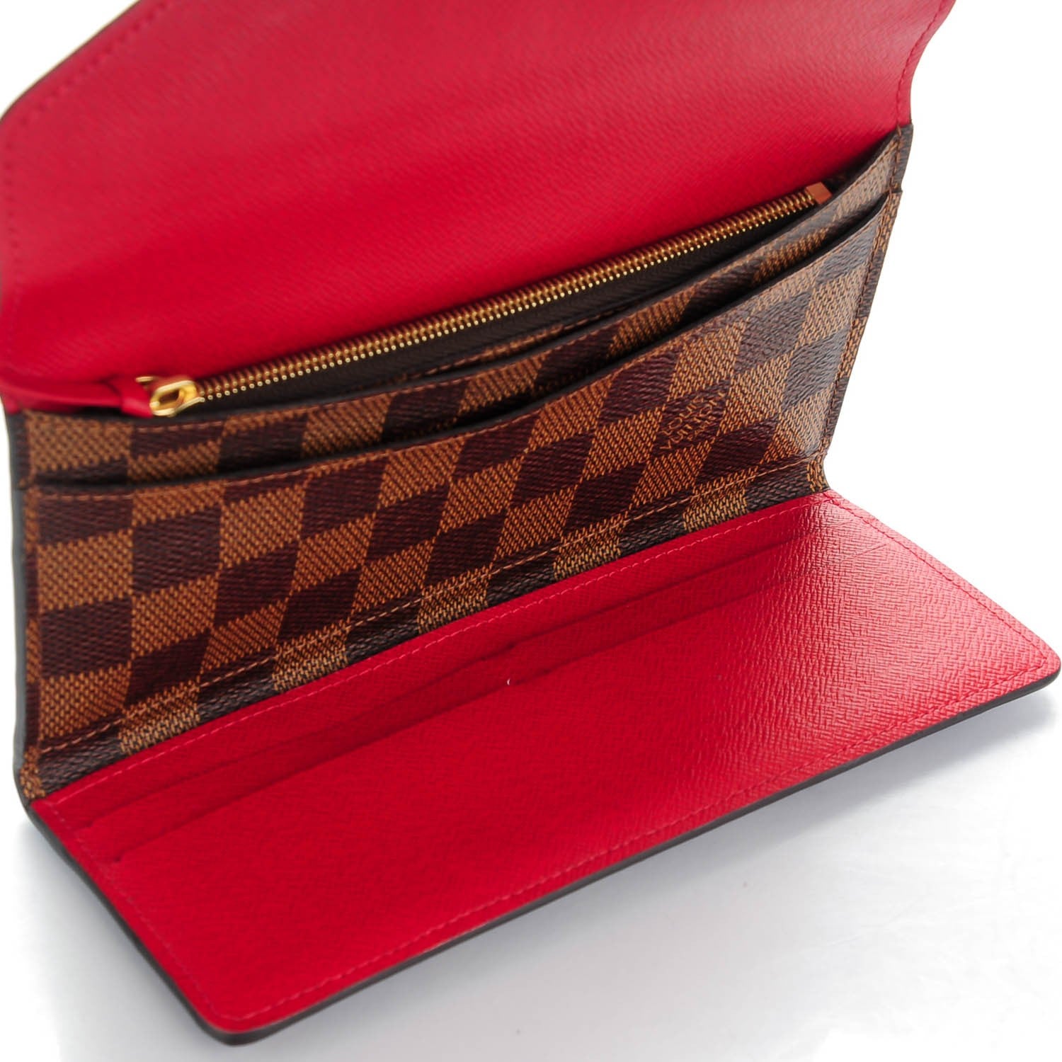 Louis Vuitton Damier Ebene Josephine Wallet Red 5 of 7