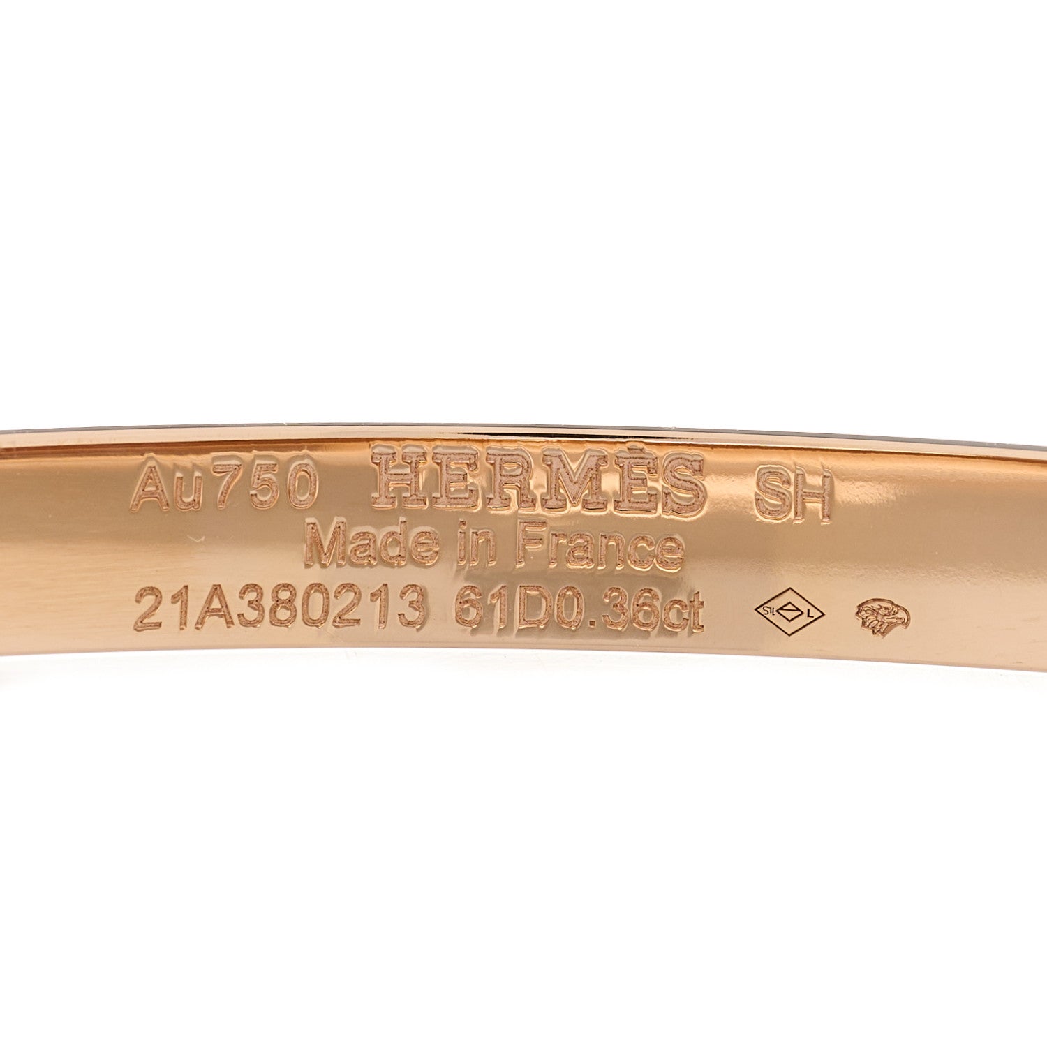 Hermes 18K Rose Gold Diamond PM Kelly Pave Bracelet SH 3 of 4