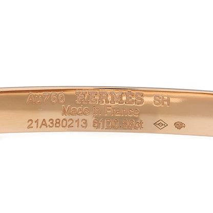 Hermes 18K Rose Gold Diamond PM Kelly Pave Bracelet SH 3 of 4
