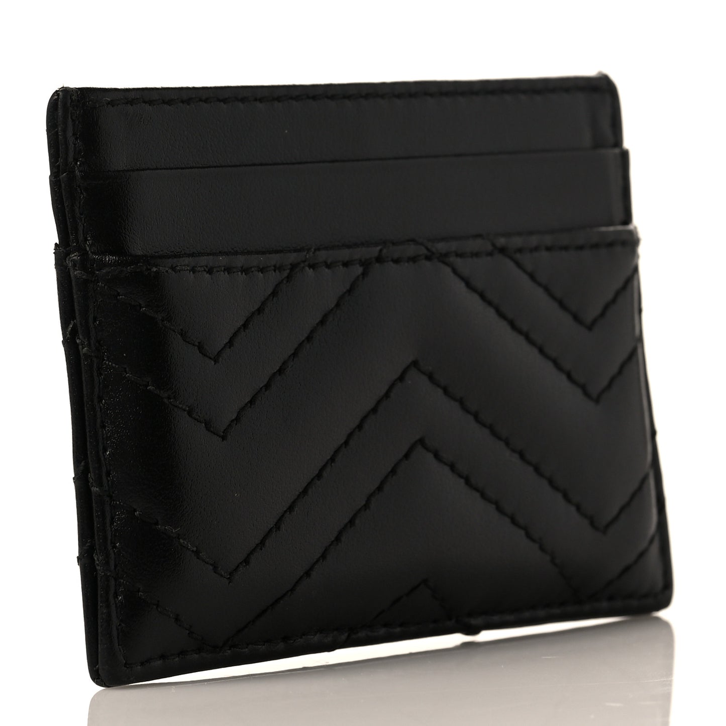 Calfskin Matelasse GG Marmont Card Holder Black