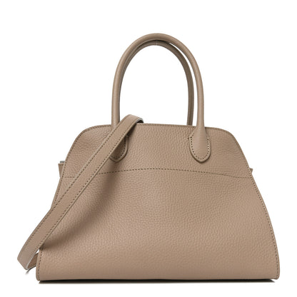 The Row Grained Calfskin Soft Margaux 10 Bag Dark Taupe 1 of 9