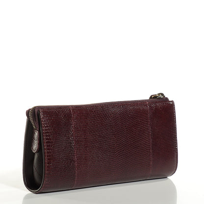 Chanel Lizard Boy Clutch Burgundy 3 of 8