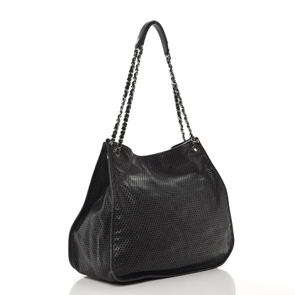 Chanel Calfskin Perforated Up In The Air Tote Black 3 of 11