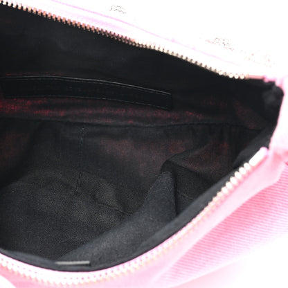 Balenciaga Washed Frayed Denim Crystal Le Cagole Shoulder Bag XS Denim Pink 5 of 11