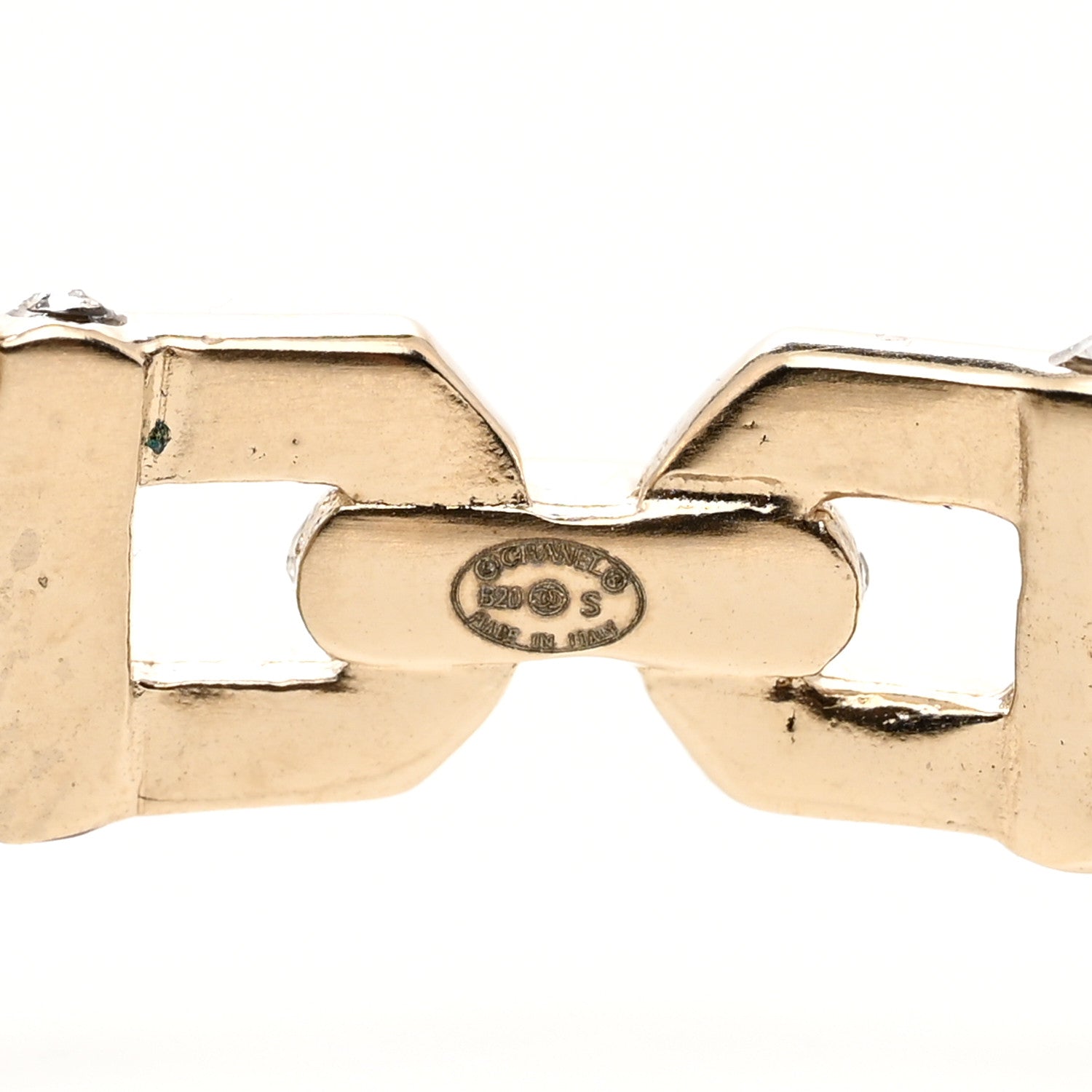 Chanel Crystal CC Vendome Hoop Earrings Gold 4 of 4