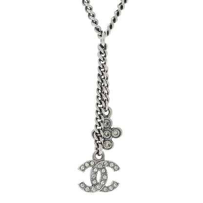 Chanel Ruthenium Crystal Flower CC Lariat Necklace 4 of 6