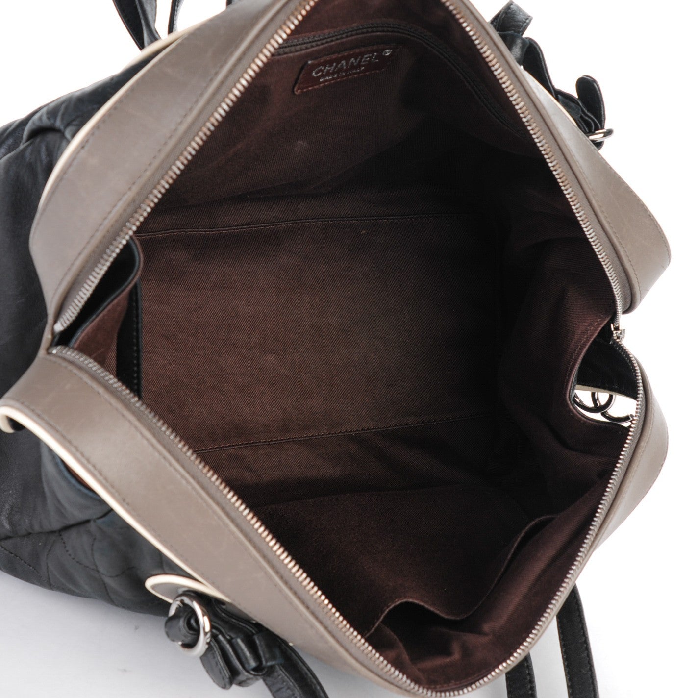 Lambskin Quilted Country Club Bowler Black