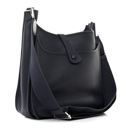 Hermes Taurillon Clemence Evelyne III GM Bleu Nuit 3 of 11