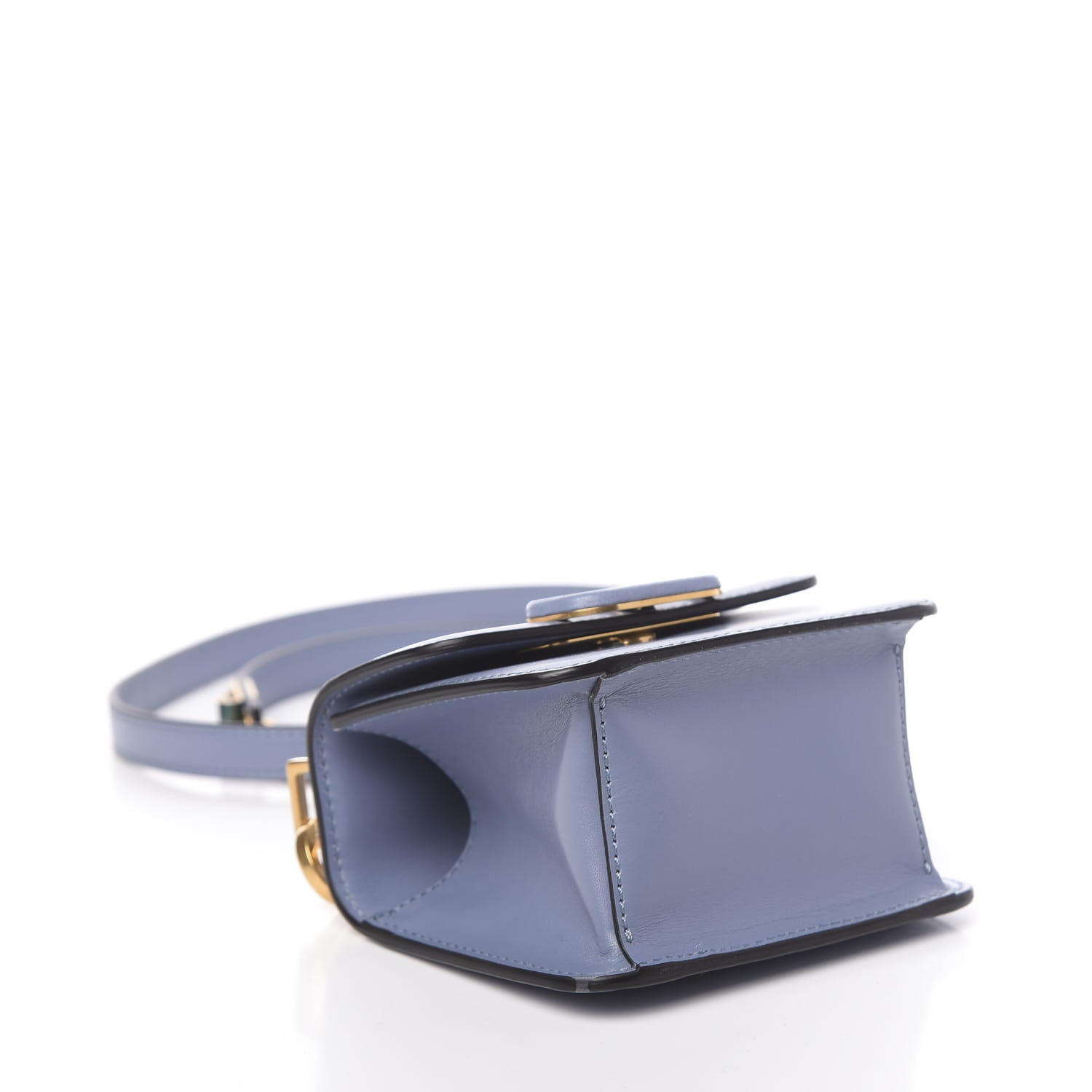 Valentino Garavani Smooth Calfskin Compact VSling Shoulder Bag Azure 4 of 9