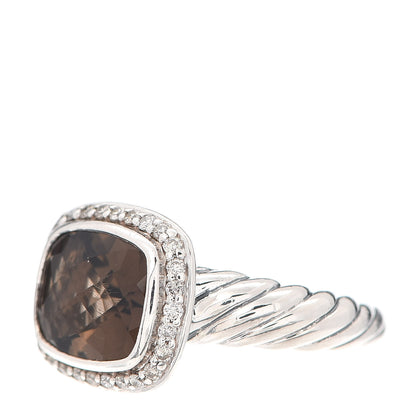 David Yurman Sterling Silver Diamond Smoky Quartz 10mm Noblesse Ring 52 6 3 of 5