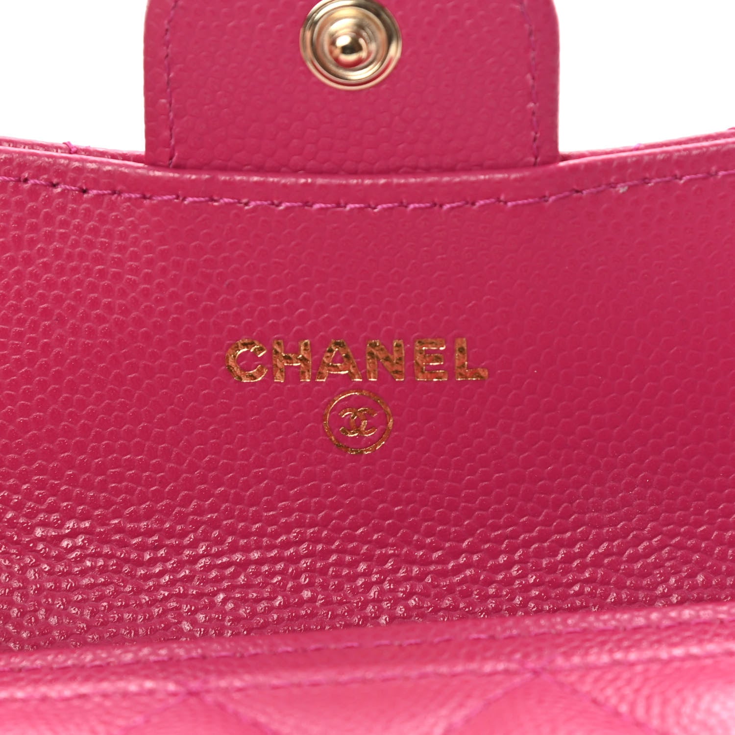 Chanel Caviar Quilted Flap Card Holder Wallet Dark Pink 6 of 10