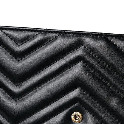 Gucci Calfskin Matelasse GG Marmont Chain Wallet Black 23 of 25