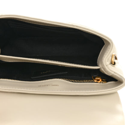 Saint Laurent Calfskin Y Quilted Monogram Toy Loulou Crossbody Bag Crema Soft 5 of 12