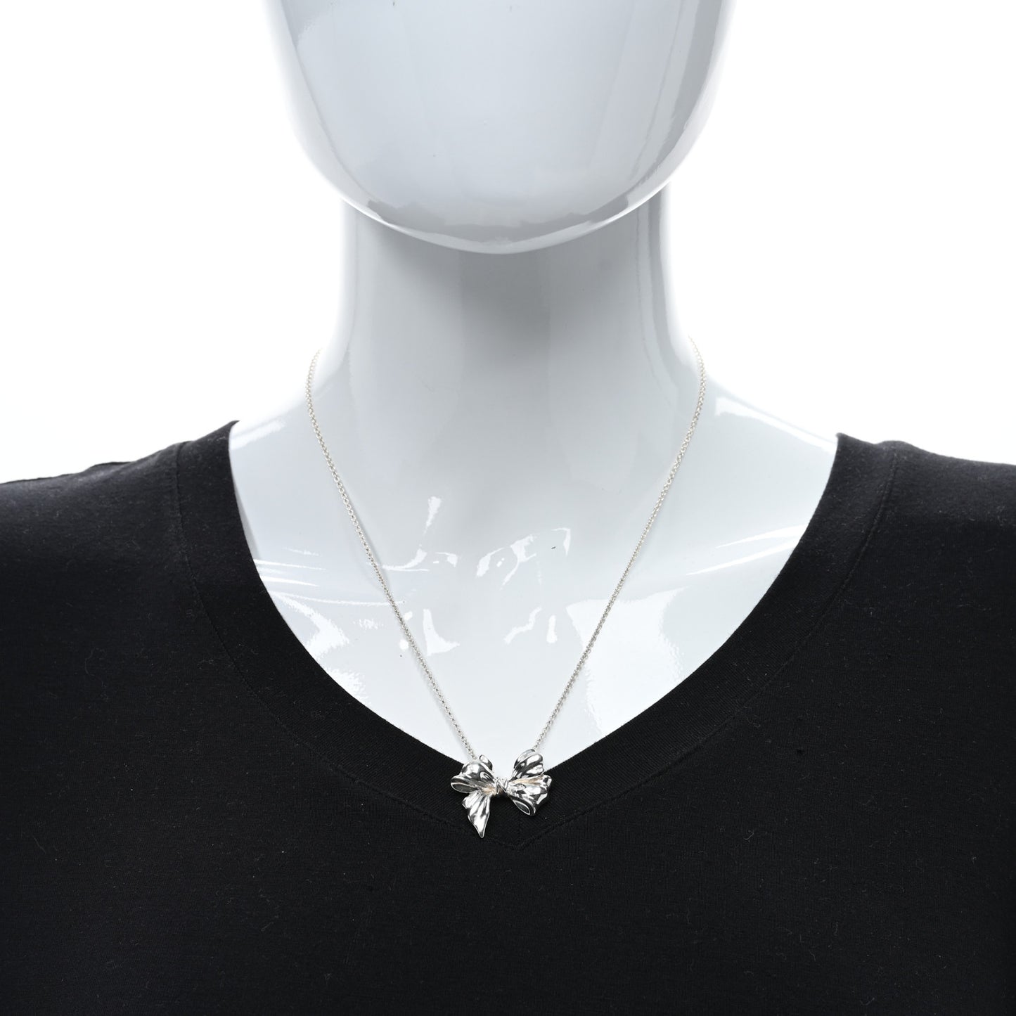 Sterling Silver Bow Pendant Necklace