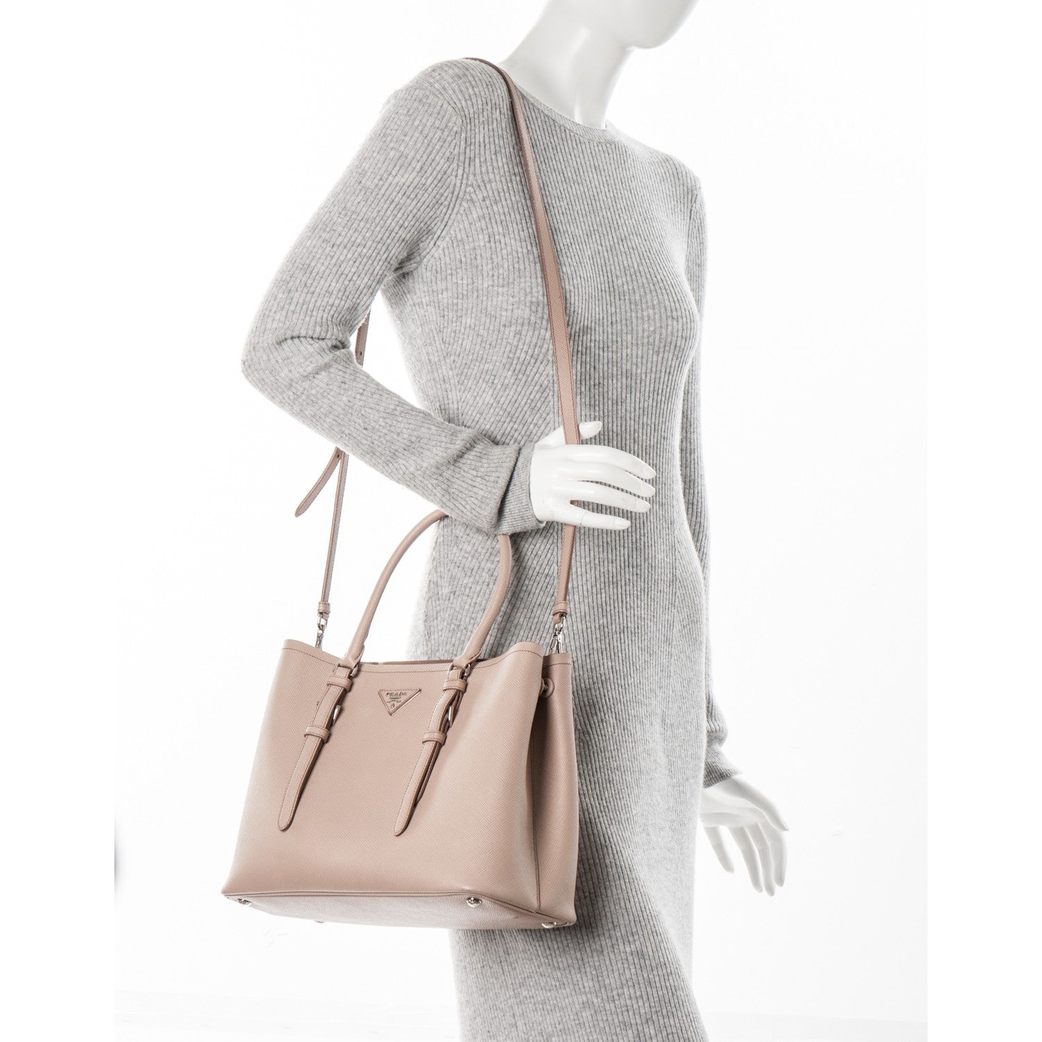 Prada Saffiano Cuir Medium Double Handle Tote Cammeo 2 of 6