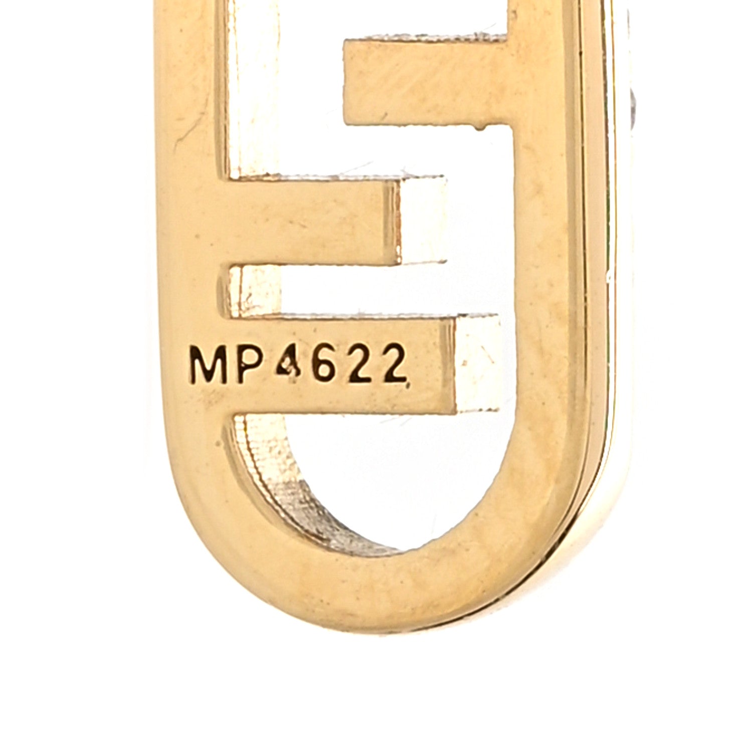 Fendi Metal Crystal FF O'Lock Earrings Gold 4 of 5