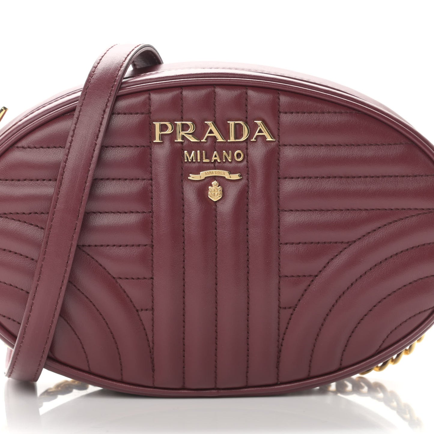 Soft Calfskin Impunture Diagramme Oval Crossbody Bag Cerise