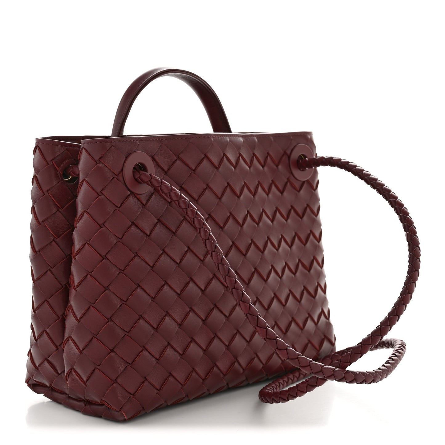 Nappa Intrecciato Small Andiamo Shoulder Bag Barolo Barolo