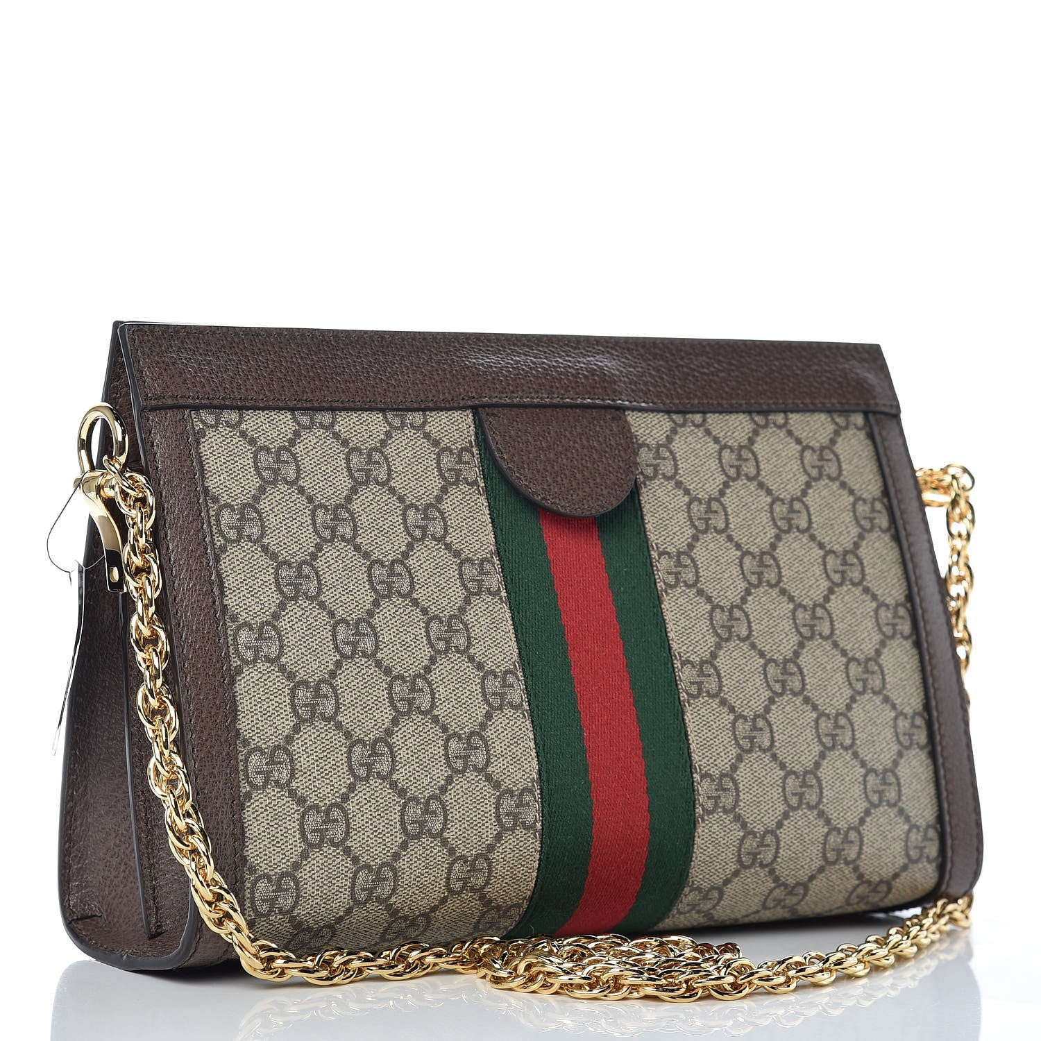 Gucci GG Supreme Monogram Web Small Ophidia Chain Shoulder Bag Brown 3 of 10