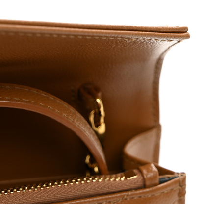 Saint Laurent Grain De Poudre Matelasse Chevron Monogram Envelope Chain Wallet Natural Dark 10 of 10