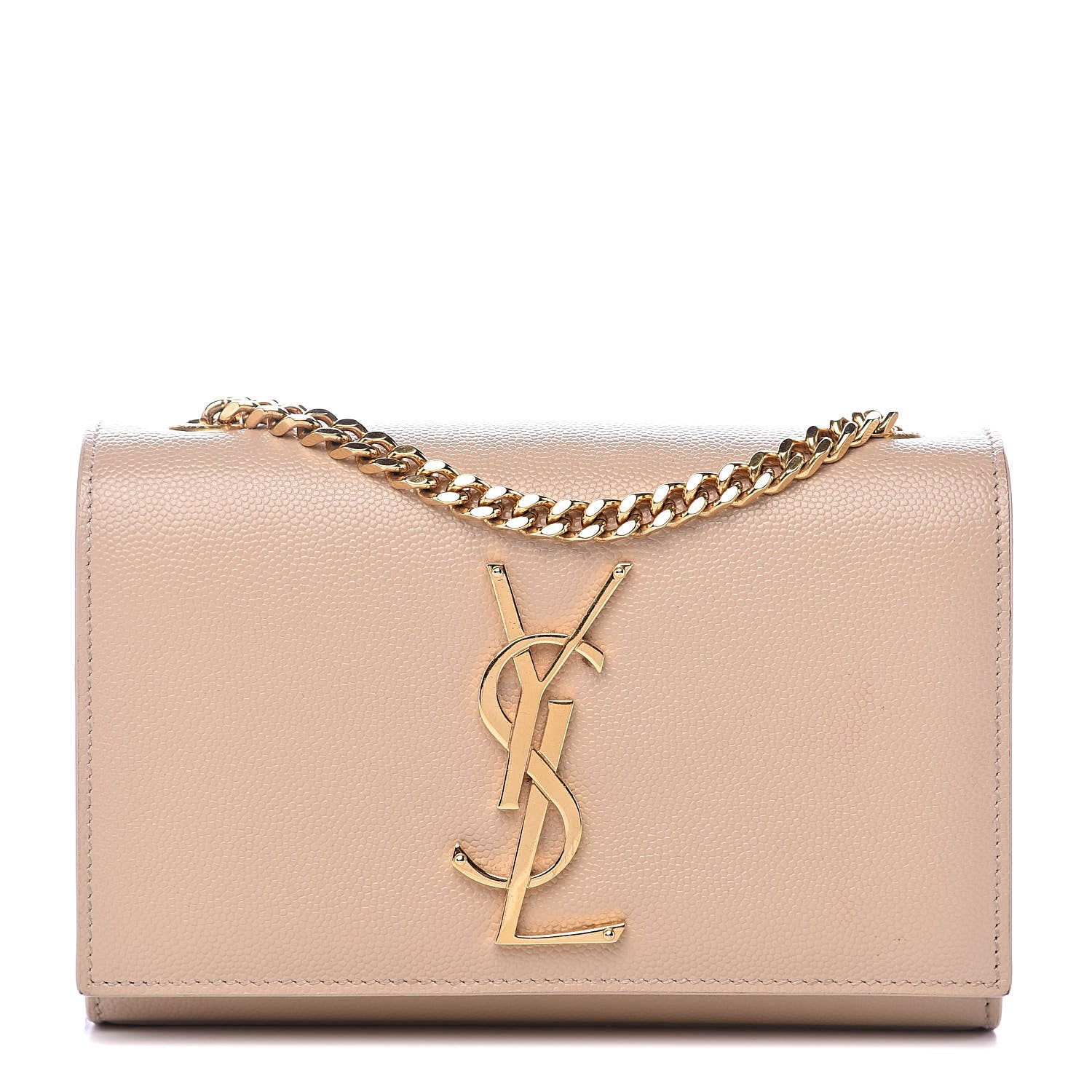 Saint Laurent Grain De Poudre Small Monogram Kate Satchel Nude Powder 1 of 11