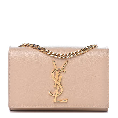 Saint Laurent Grain De Poudre Small Monogram Kate Satchel Nude Powder 1 of 11