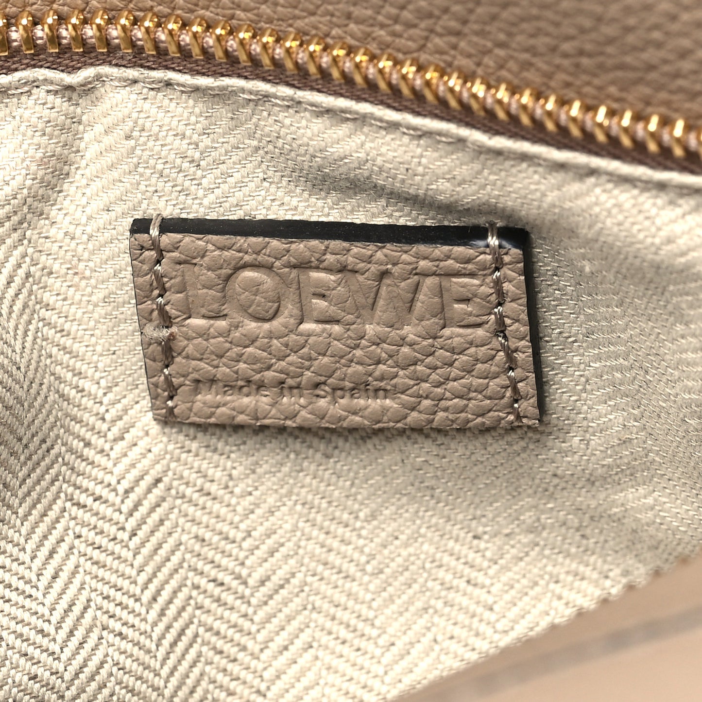 Grained Calfskin Small Puzzle Bag Sand