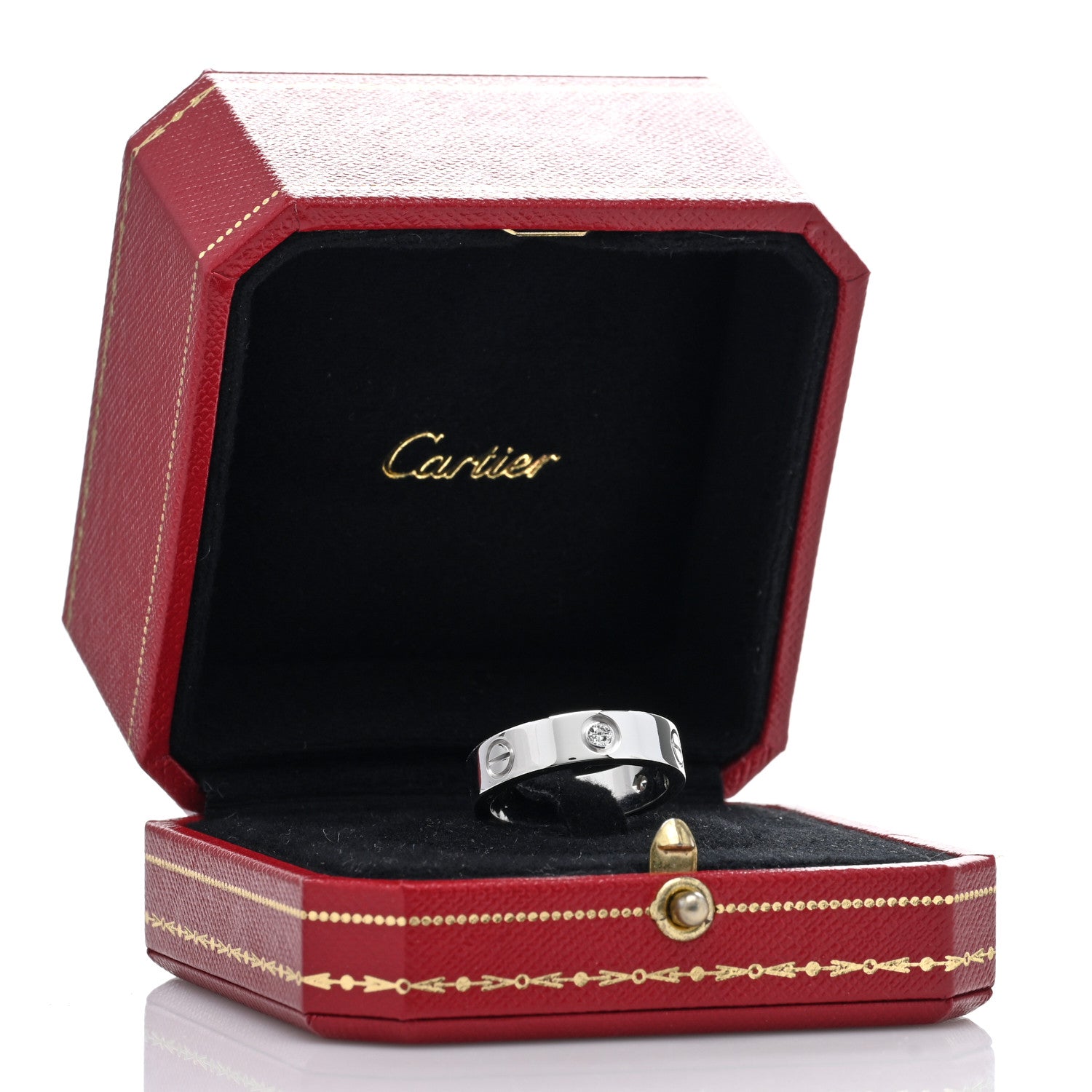 Cartier 18K White Gold 3 Diamond 5.5mm LOVE Ring 59 8.75 5 of 5