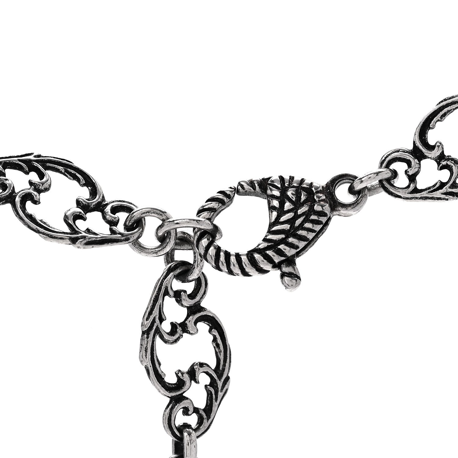 Gucci Metal Crystal Marmont Necklace Aged Silver 5 of 5
