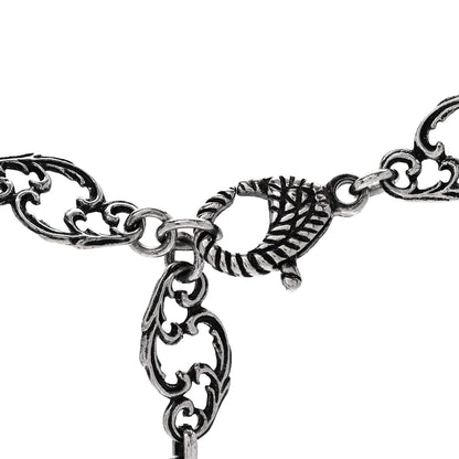 Gucci Metal Crystal Marmont Necklace Aged Silver 5 of 5